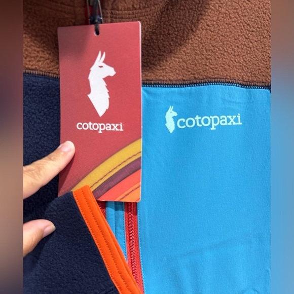 Cotopaxi Men’s Small Abrazo Half-Zip Fleece Jacket Blue Rust Brown NWT - Picture 4 of 7